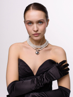 Колье "Pure" White Very Long из перламутра Silver