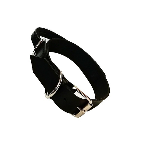 Ошейник однослойный с ручкой и стальной фурнитурой №35 DaiviBel длина 40см