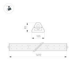 Светильник SP-LAGERN-L1500-250W Day5000 (WH, 50х90 deg, 230V) (Arlight, IP65 Металл, 5 лет) 052426
