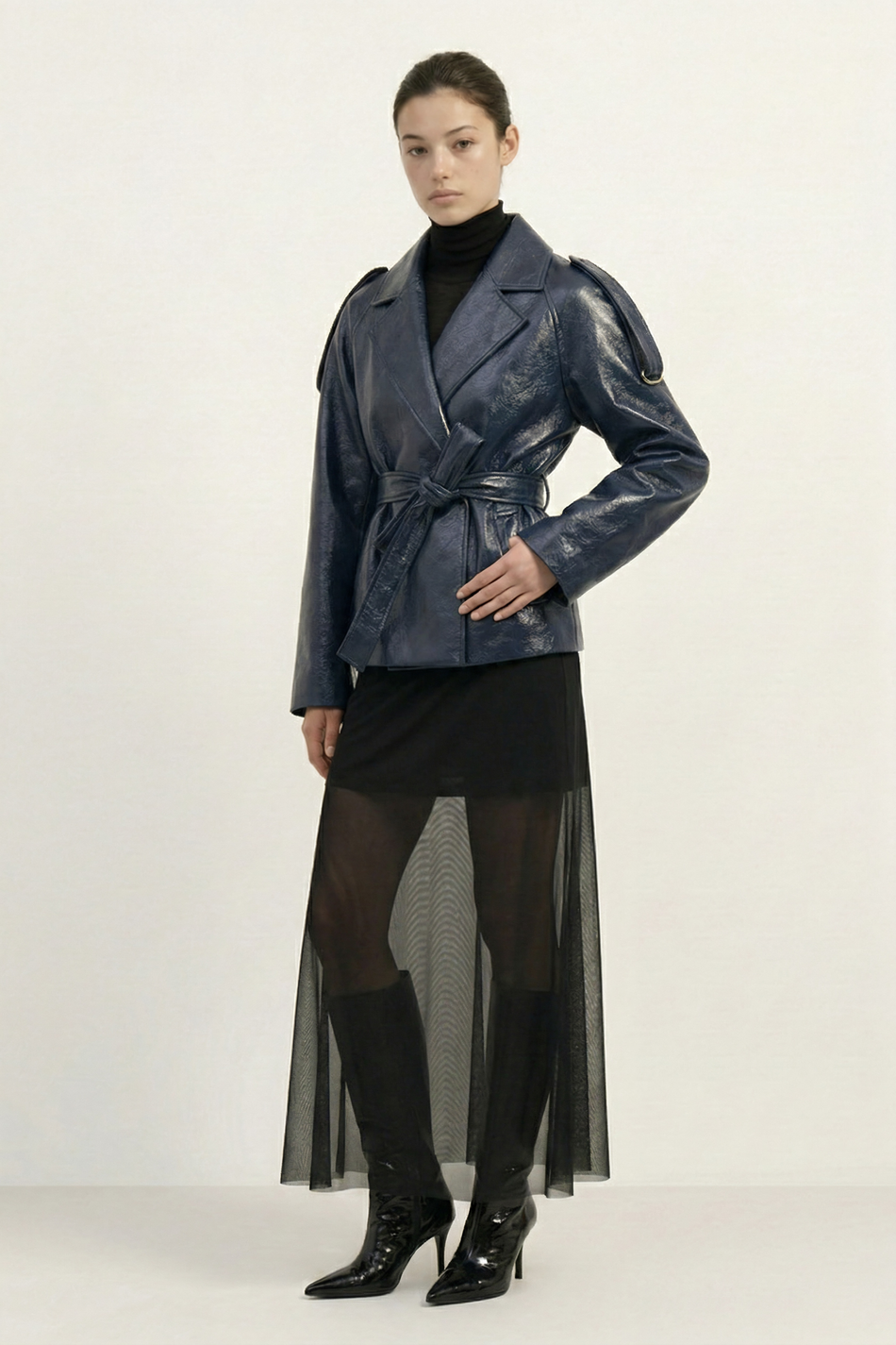 Куртка из эко-кожи с рукавом реглан