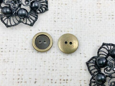 Пуговицы, d 1,8 см, 2 прокола, тёмное золото