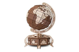 Сборная деревянная модель Глобус с потайной шкатулкой (коричневый) (EWA)