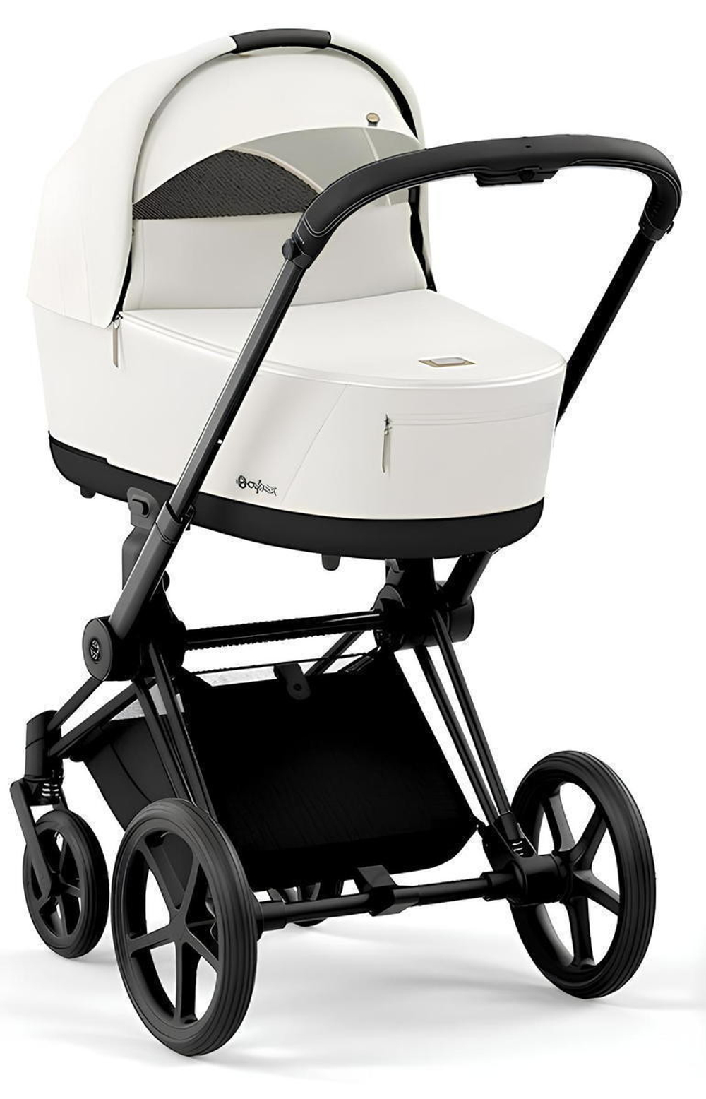 Коляска Cybex Priam IV Matt Black complete Cloud G Almond Beige Plus Base G 4 в 1 Off White