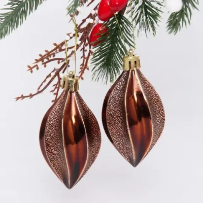 Ёлочные игрушки «Таинственное очарование» Капля 8 см (набор 2шт), шоколад