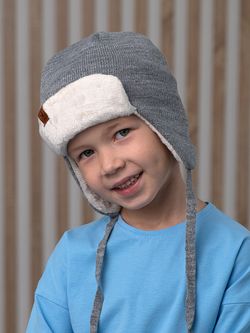 Шапка весенняя/осенняя вязаная (Пепельный) ТОКИ велюр