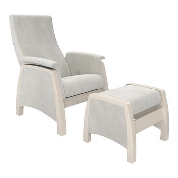 Milli Sky кресло-глайдер для кормления и укачивания с пуфом