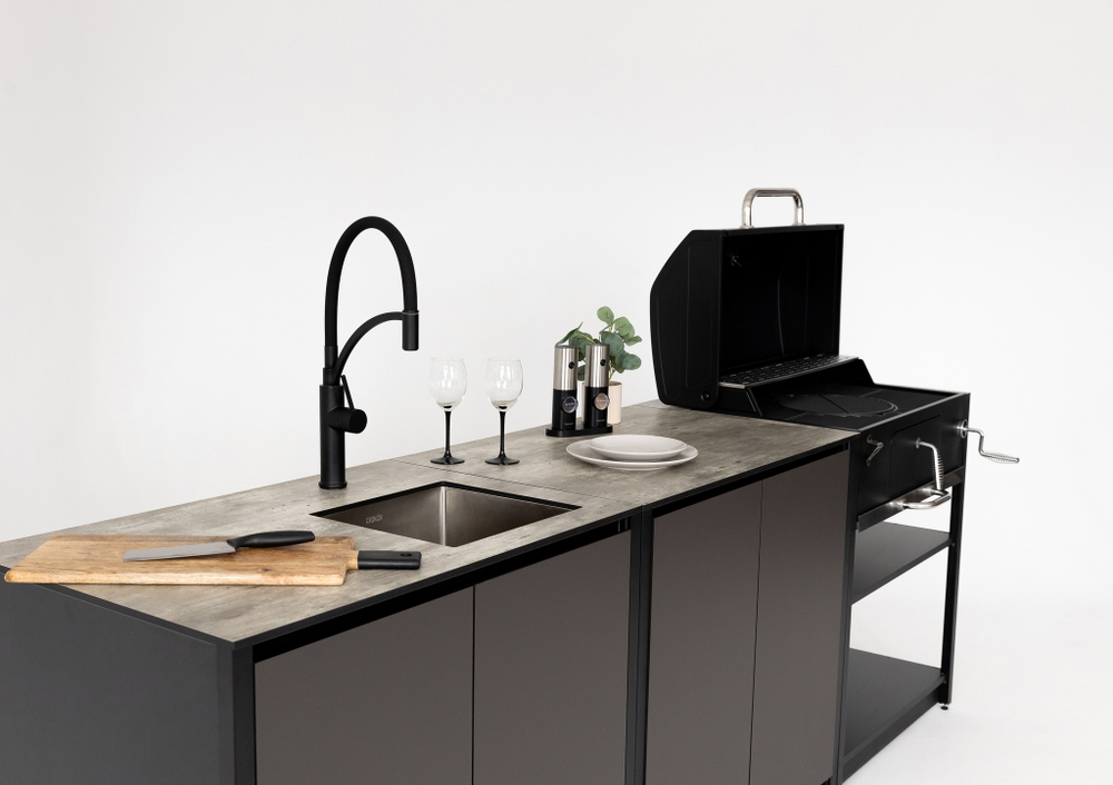 Барбекю комплекс Lounge F-104SB, 2.6 м, черный/серый каспий