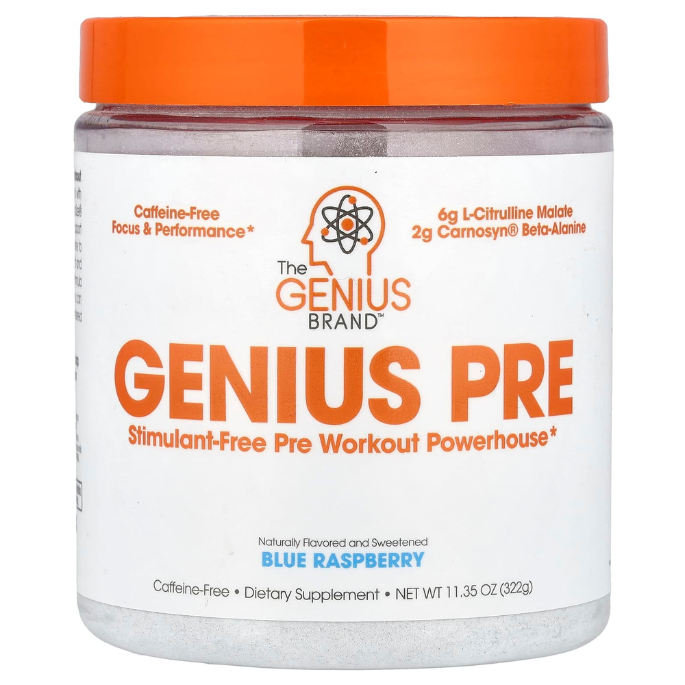 The Genius Brand, Genius Pre, голубая малина, 322 г (11,35 унции)