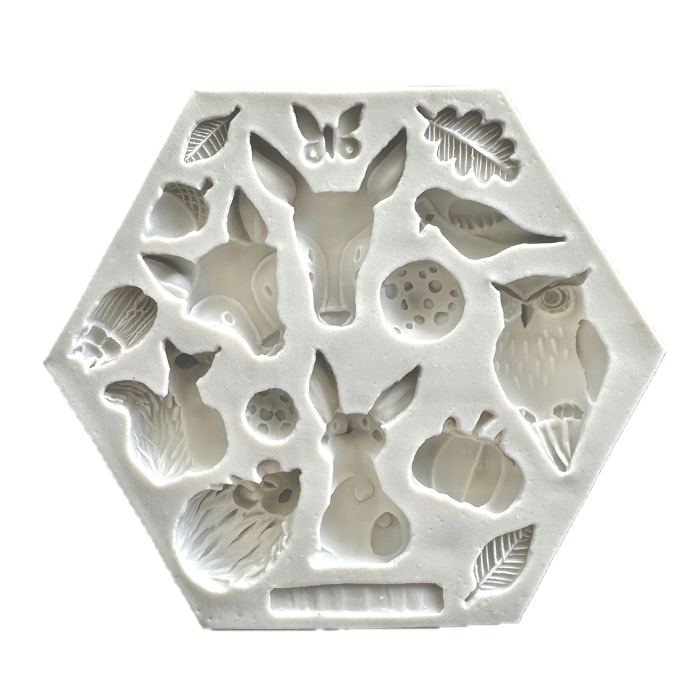 Молд силиконовый для творчества "Лесные звери" / игрушки для кукол, фигурки животных