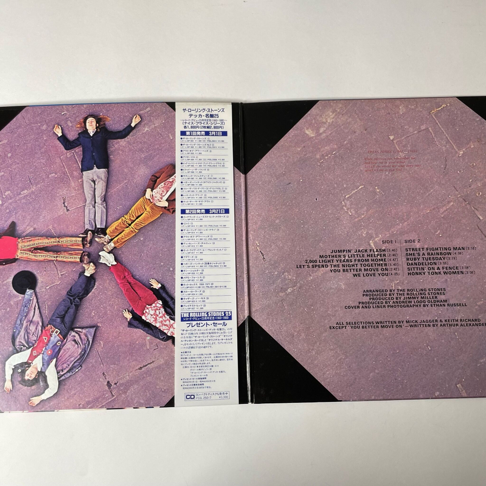 Винтажная виниловая пластинка LP The Rolling Stones Through The Past, Darkly (Big Hits Vol. 2) (Japan 1988) (Obi)