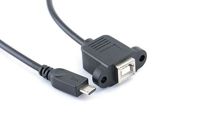 1-портовый встраиваемый удлинитель USB type B 2.0 (f) - micro USB (m) прямоугольный 30sm на болтах
