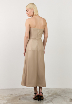 Платье-корсет миди из эко-кожи