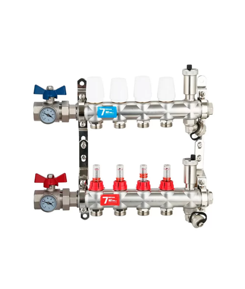 Колл. группа (НЕРЖ) с РАС. и с кран. 1" х 3 ход ViEiR (5/1шт) Т