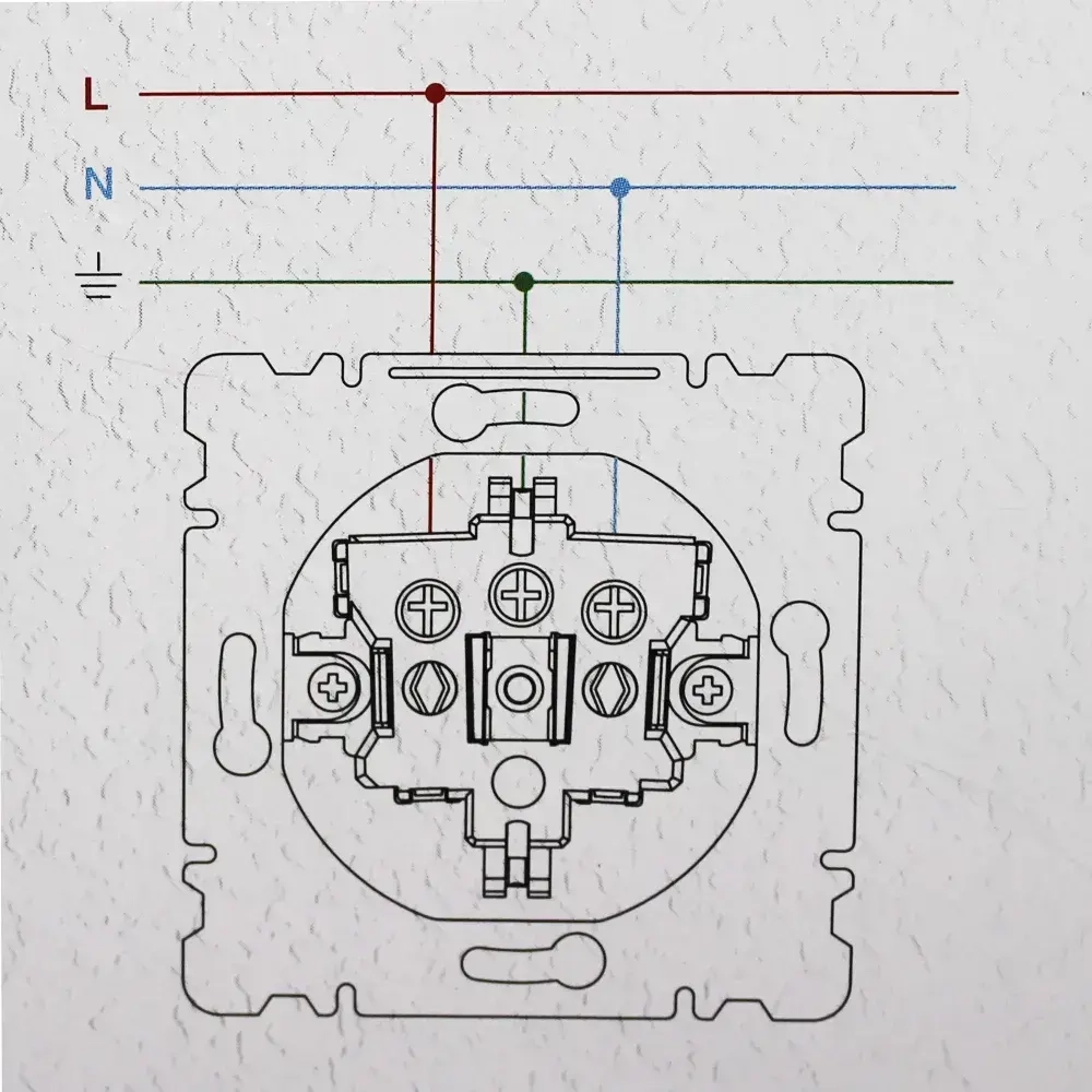 Розетка 70028 Lilium Makel одинарная с заземлением белая