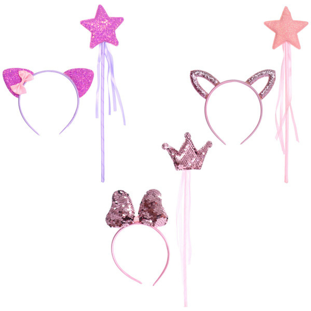 Набор карнавальный «Сказочная кошка» (ободок, палочка), микс