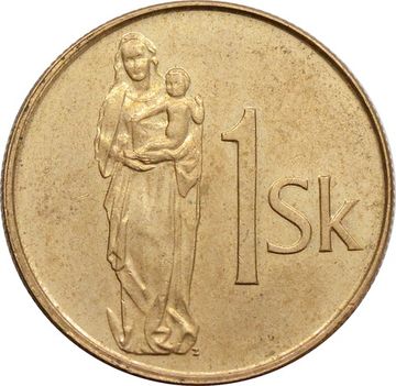 1 крона 1993-2008 Словакия