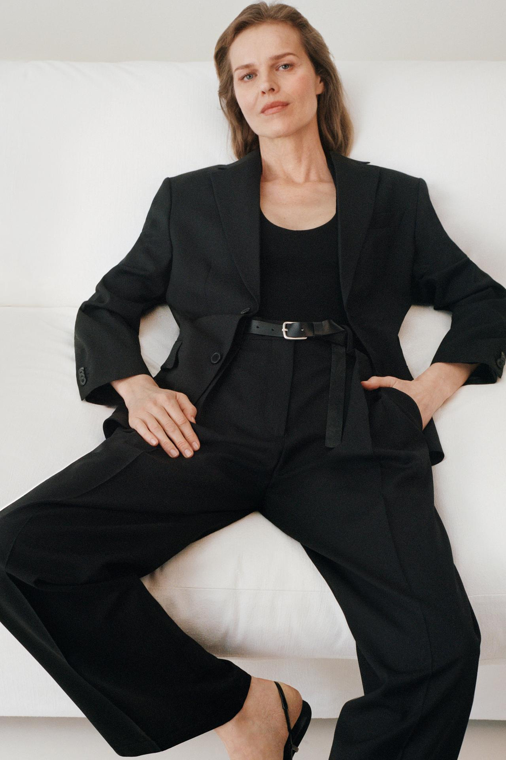 ZARA БРЮКИ ИЗ СМЕСОВОЙ ШЕРСТИ С И ЗАЩИПАМИ — 50TH ANNIVERSARY, ЧЕРНЫЙ