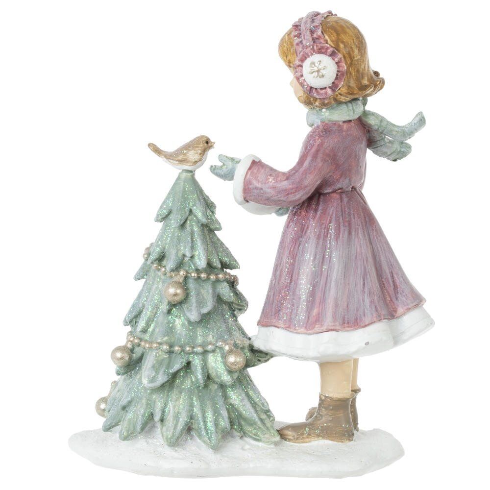 GAEM Фигурка декоративная "Девочка и елка", L10 W5 H12 см