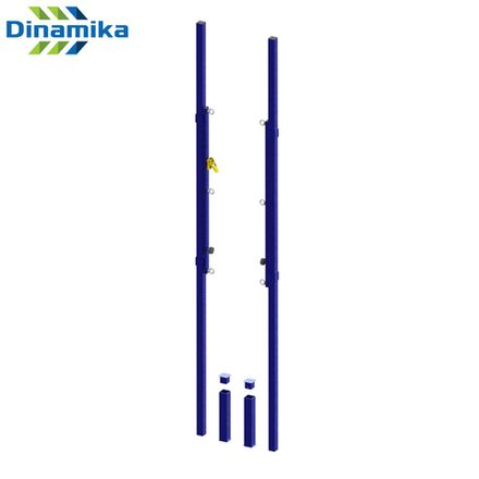 Стойки волейбольные универсальные со стаканами с системой натяжения (цвет синий)