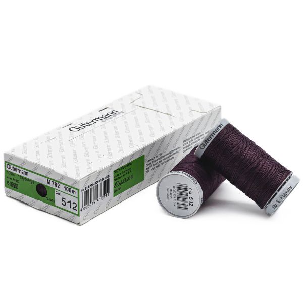 Нитки суперкрепкие Gutermann Extra Strong M782 №40 (100 метров), 5 кат. | 512 баклажан