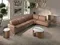 Диван модульный 5-ти местный 6280 с правым шезлонгом из светло-коричневой кожи