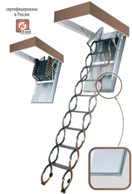 Чердачная лестница с люком FAKRO LSF 50х80х280