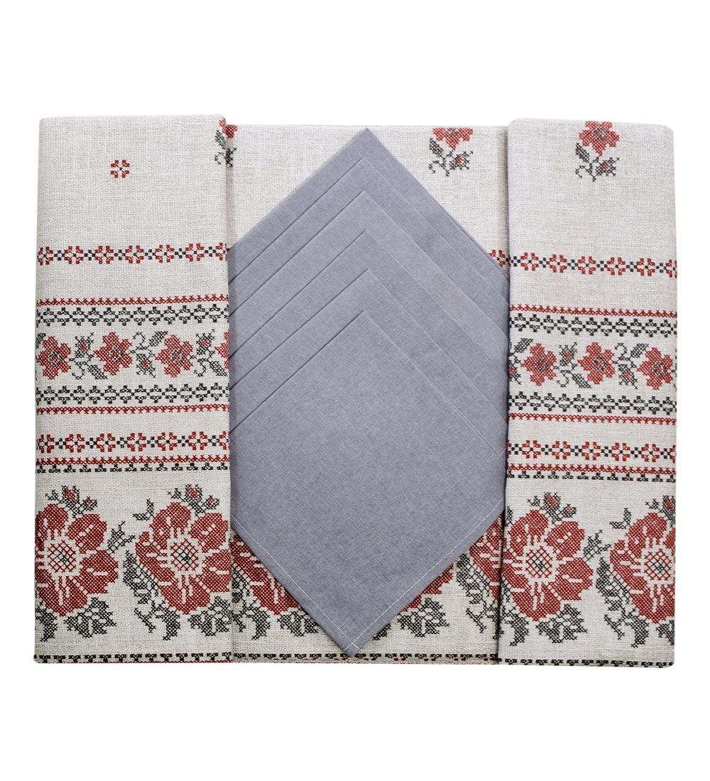 ТК-542 Скатерть с салфетками (рогожка)