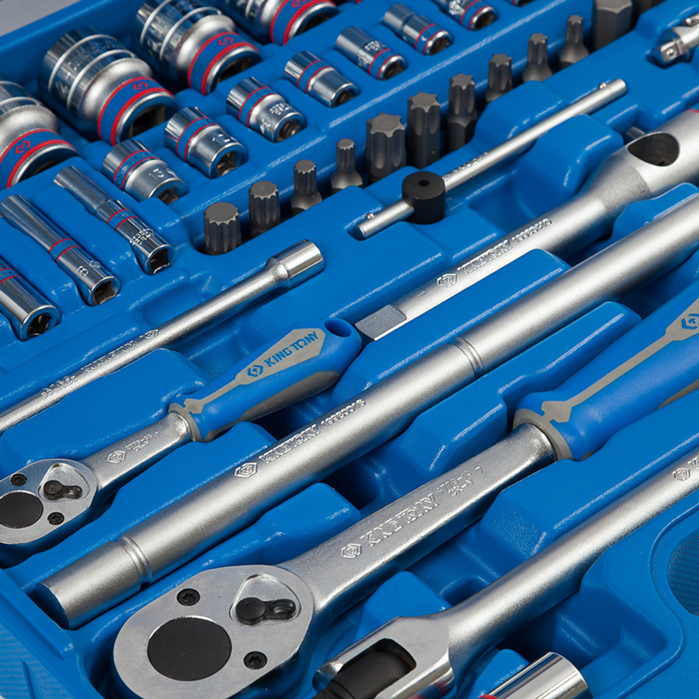 KING TONY (7587SR01) Набор инструментов универсальный, дюймовый, 87 предметов