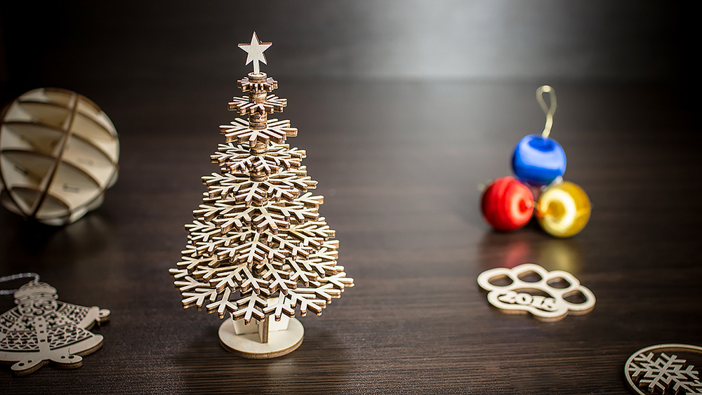 Новогодняя ёлочка из дерева Eco Wood Art. Деревянный конструктор