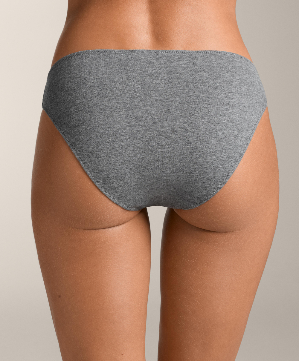 OYSHO Набор из 5 пар классических трусов из хлопковой смеси, серый меланж