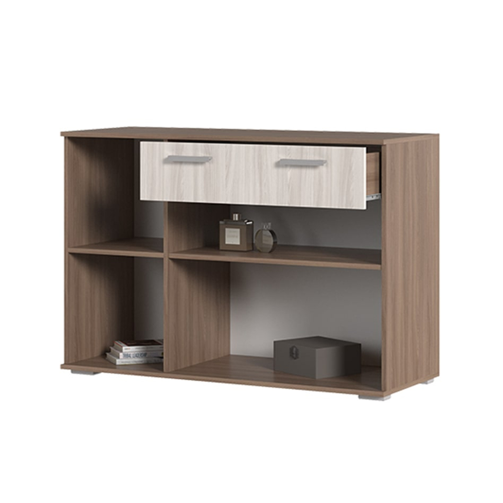 К-4 Комод 1 ящик и 3 створки Ясень шимо темный / Ясень шимо светлый