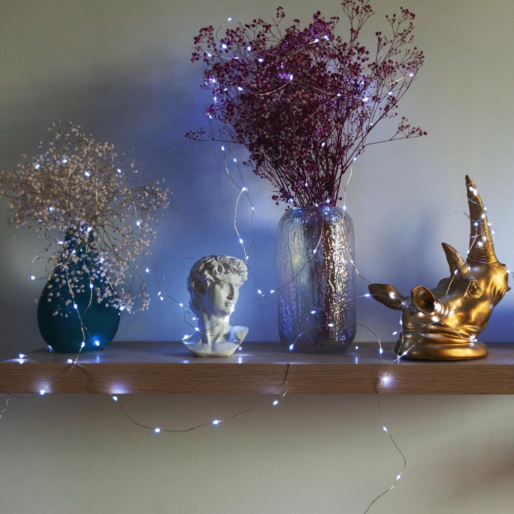 ULD-S5000-500-DTA-RC WHITE IP44 DEW Гирлянда светодиодная Роса. 50м. 500 светодиодов. Белый свет. Пульт ДУ в-к. Провод прозрачный. ТМ Uniel