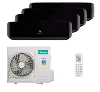 Мульти сплит-система Hisense на 4 комнаты (25+25+25+25 кв.м.) Black