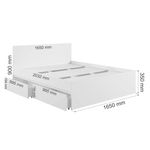 МС Мадера Кровать с ящ. К1.6М с дсп 1600*2000 б/м. (корпус лдсп дуб крафт золотой, фасады лдсп белый