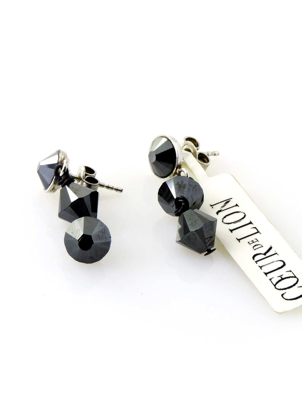 4716 Coeur de Lion длинные серьги-пуссеты с кристаллами Сваровски.