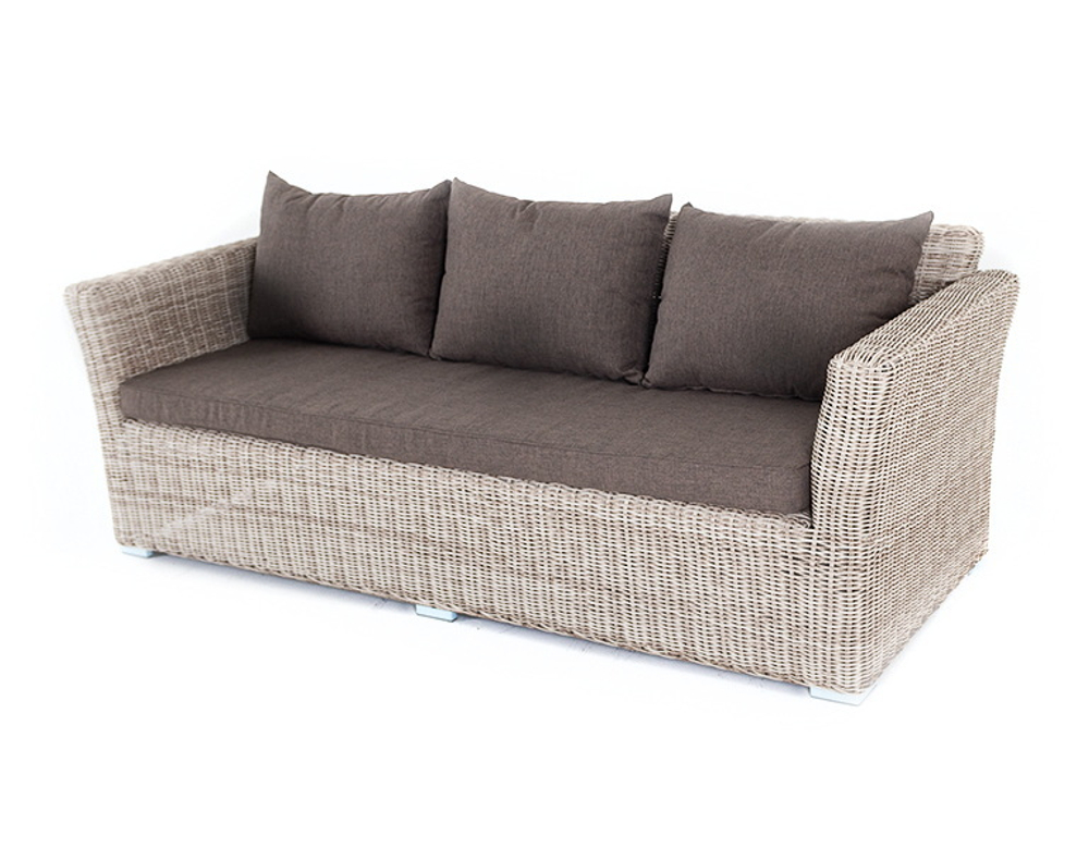 "Капучино" диван из искусственного ротанга трехместный, цвет бежевый