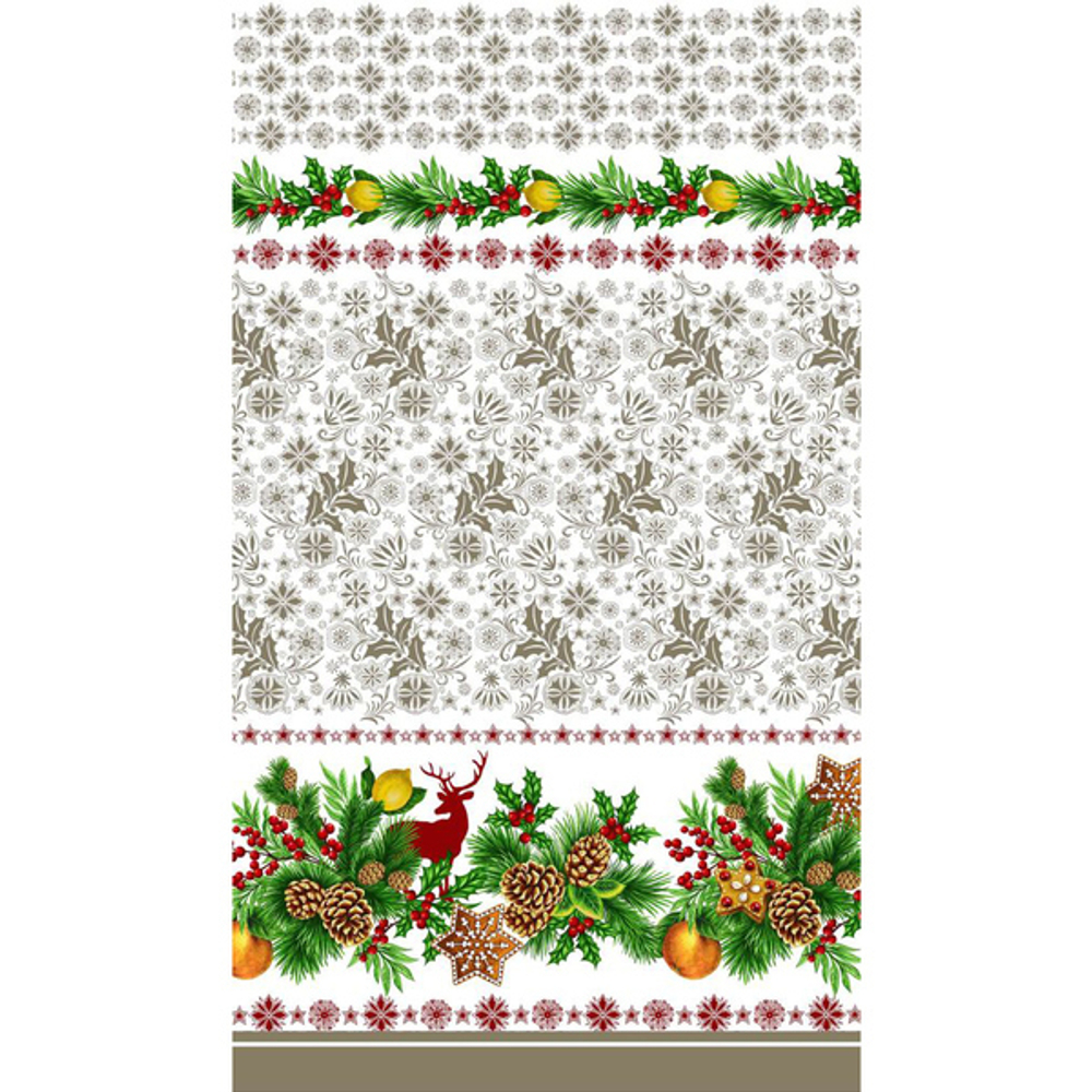 Полотенце вафельное 40*75см «Новогодний пряник» серое