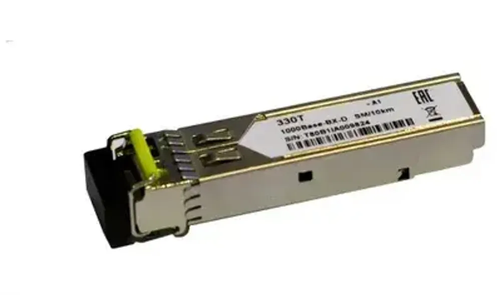WDM SFP-трансивер с 1 портом 1000Base-BX-D (Tx:1550 нм, Rx:1310 нм) для одномодового оптического кабеля до 10 км