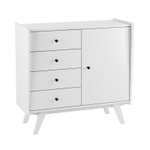 Тумба «Винтаж» 1 дверь 4 ящика белый лак