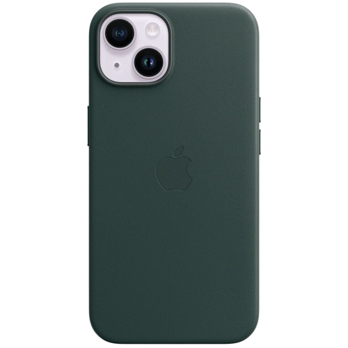 Кожаный чехол с поддержкой MagSafe Apple Leather Case для iPhone 14, Forest Green (Зеленый лес)