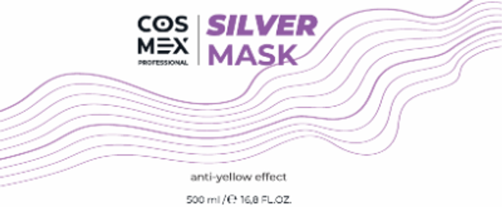 Этикетка Cosmex Anti-Yellow Effect Hair Mask Оттеночная маска для волос для нейтрализации желтизны, 500 мл