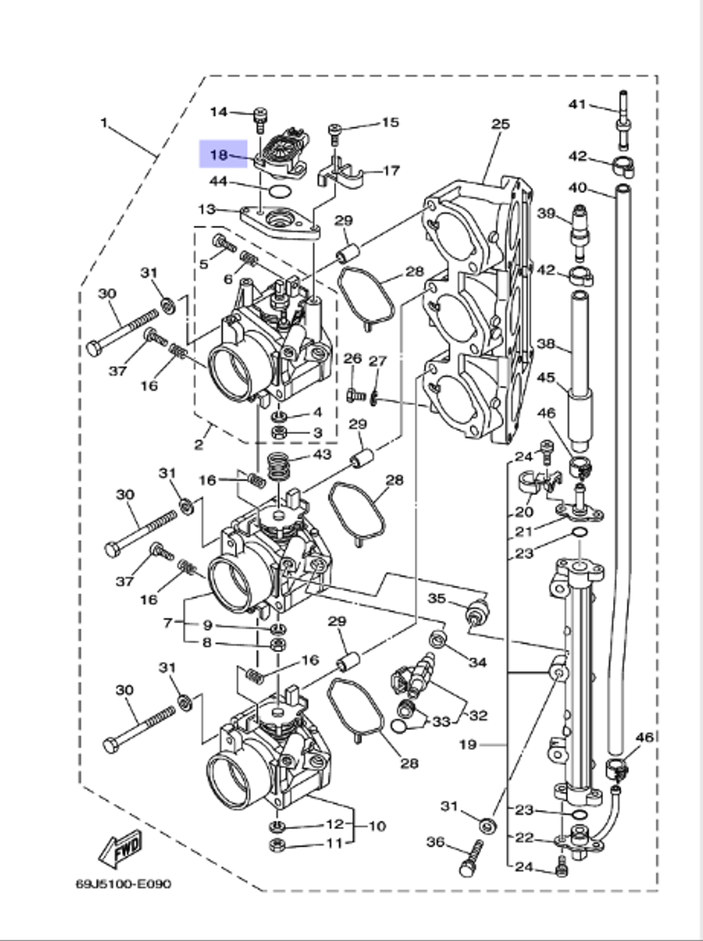Датчик газа Yamaha 6S1858850000