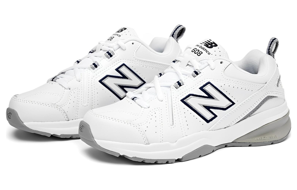 New Balance NB 608 fabric leather sports and leisure non-slip wear-resistant breathable low-top training shoes women's white and black