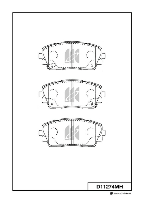 Дисковые тормозные колодки KASHIYAMA (противоскрипная пластина в компл.) D11274MH
