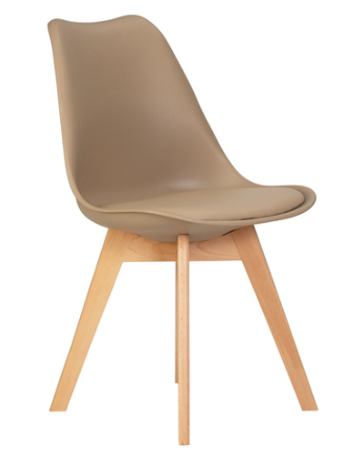 Стул обеденный DOBRIN JERRY SOFT, ножки светлый бук, цвет сиденья бежевый (GR-03)