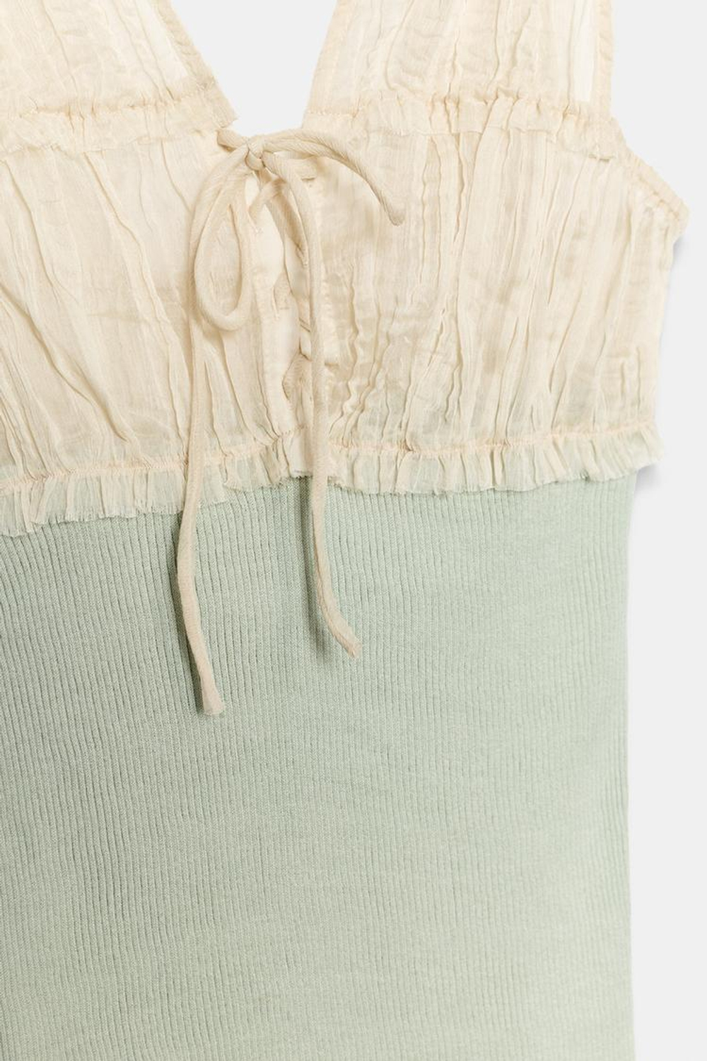 ZARA КОМБИНИРОВАННЫЙ ТОП, ГОЛУБОЙ