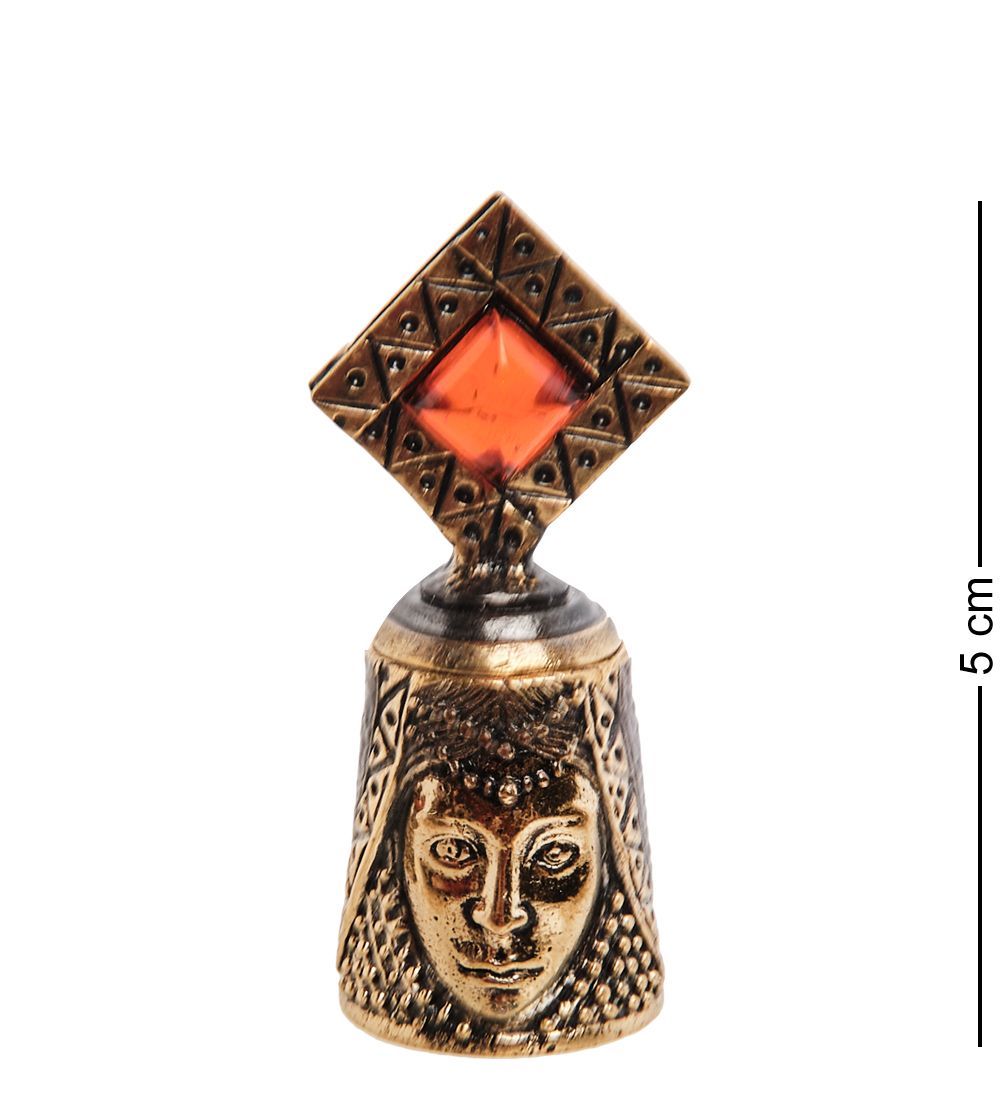 AM-2998 Наперсток «Ацтекская принцесса» (латунь, янтарь)