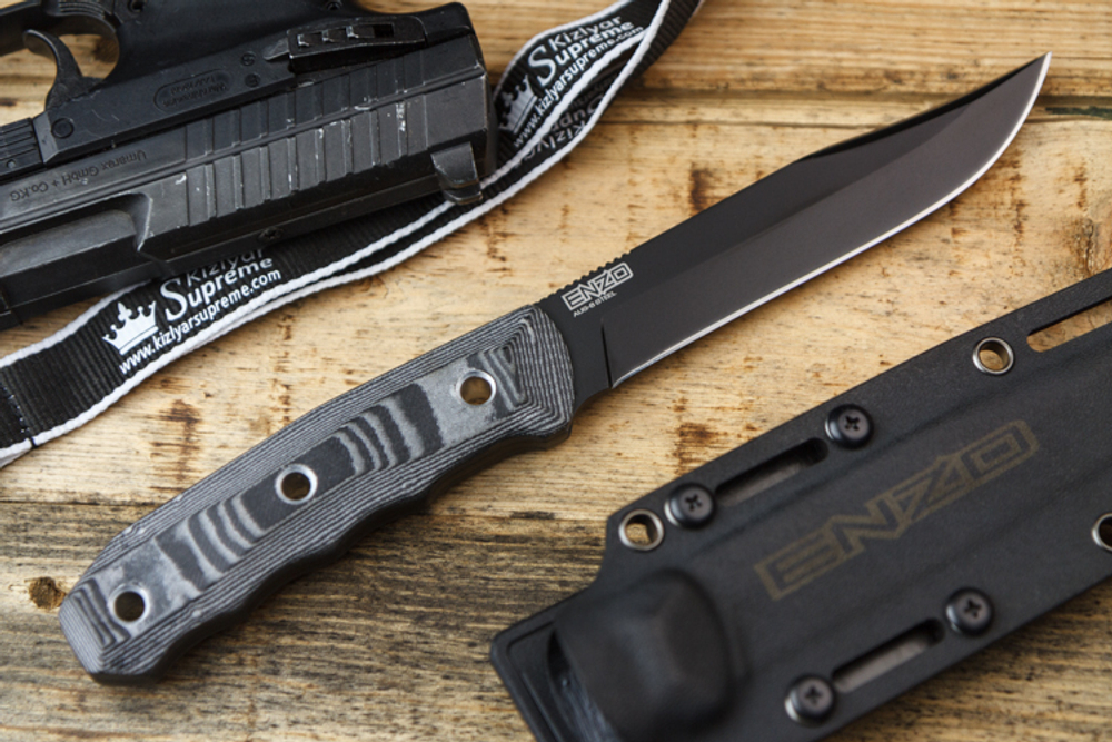 Туристический нож Enzo AUS-8 Black Titanium