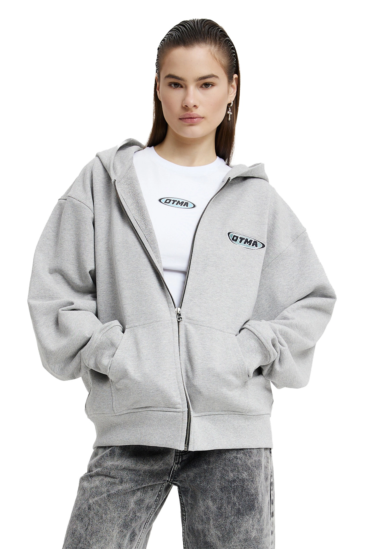 Худи на молнии "GREY"