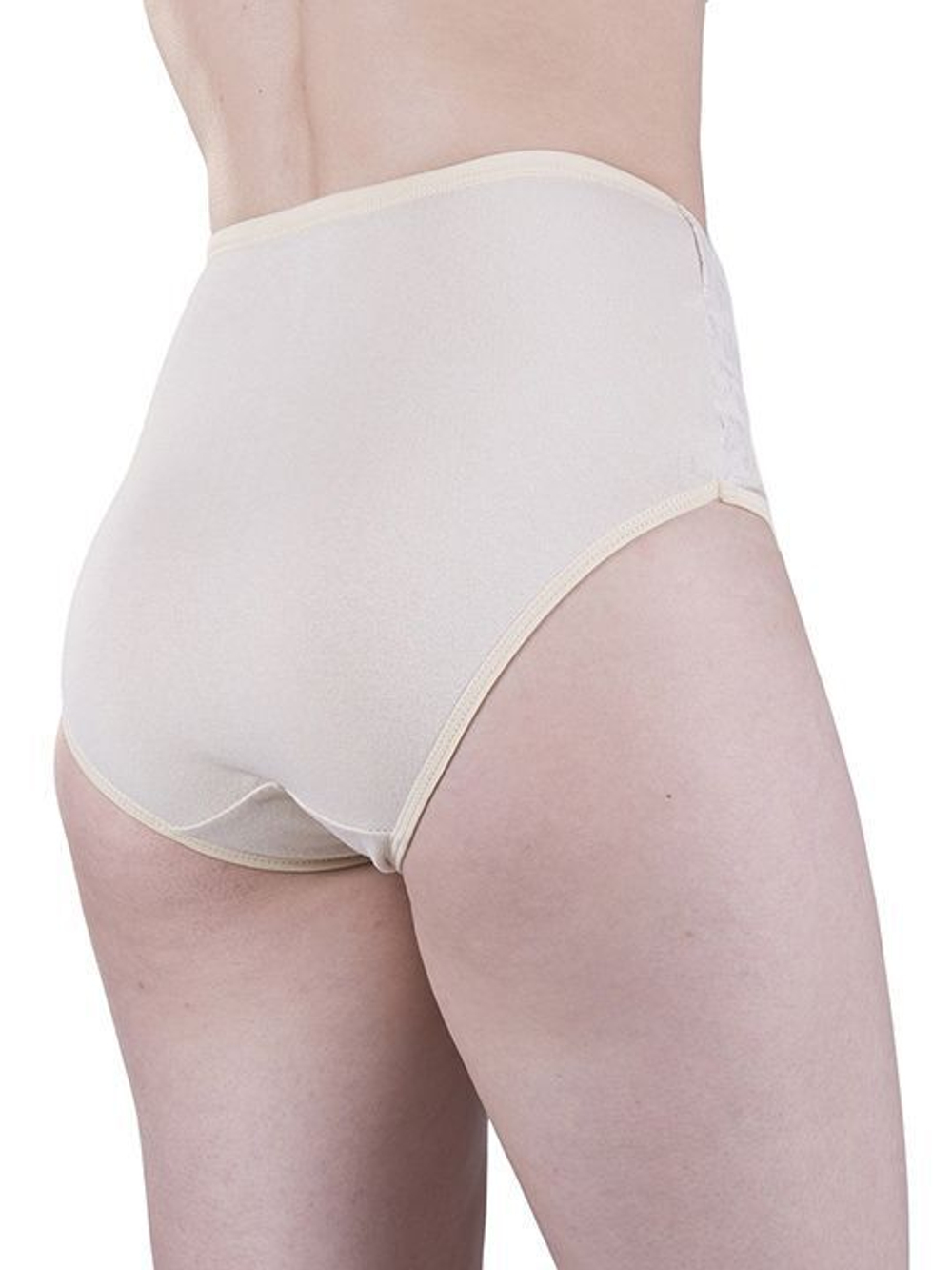 Женские трусы-макси plus size из жаккардового полотна (Размер: 58) (Цвет: бежевый)